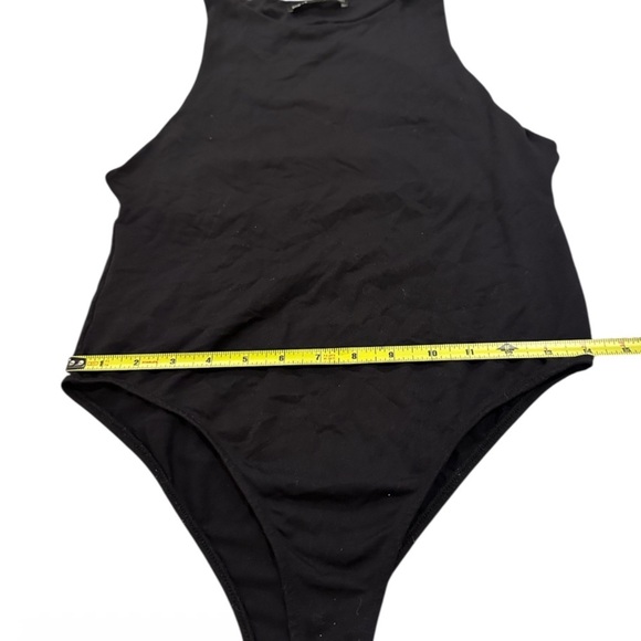 ZARA Polyamide Halter Bodysuit Black Medium - Picture 9 of 10